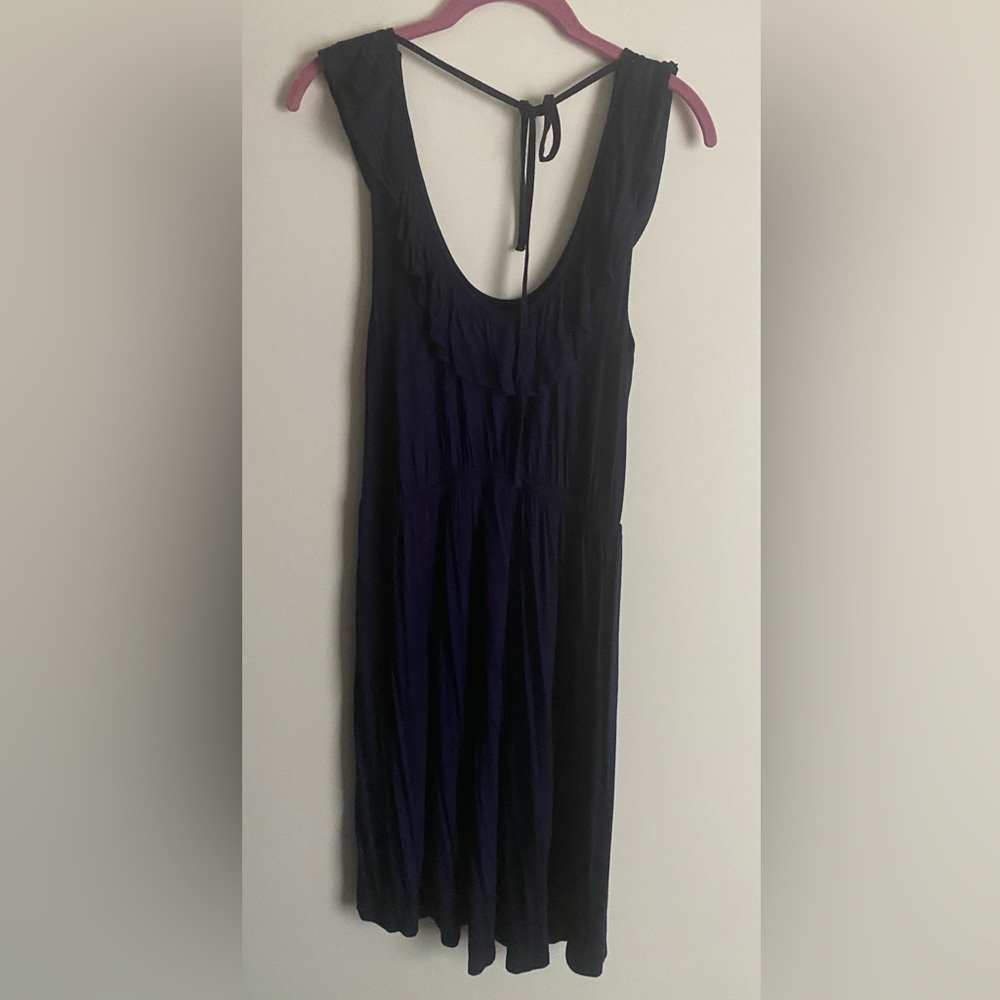 One Clothing Blue Pleated Sundress Scoop Neck